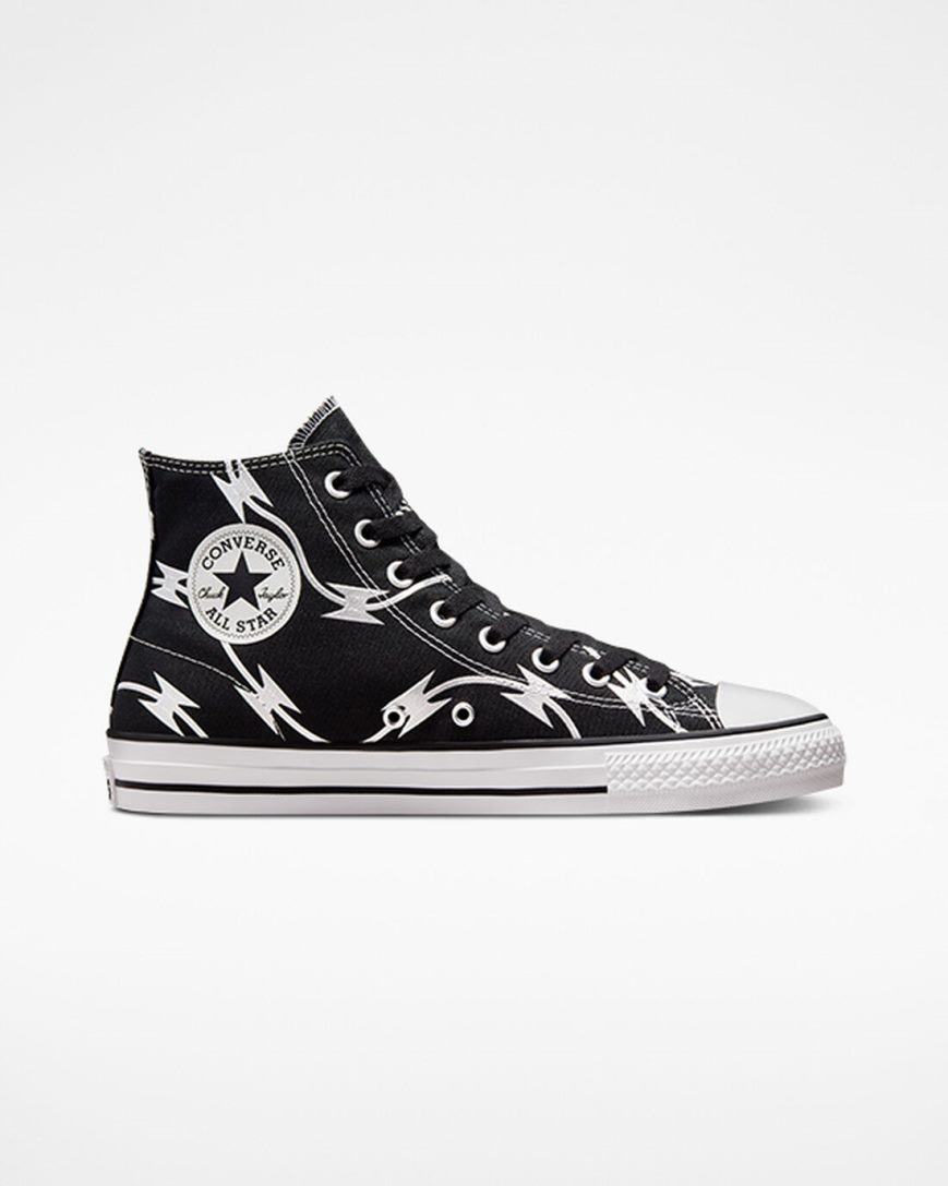 Black / Silver / White Converse CONS Chuck Taylor All Star Pro Razor Wire Women\'s Skate Shoes | KI35K1L48