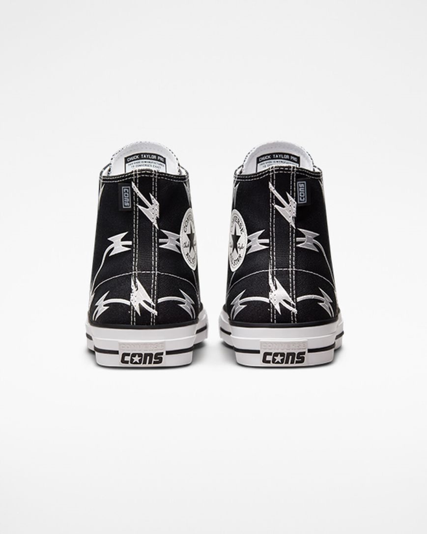 Black / Silver / White Converse CONS Chuck Taylor All Star Pro Razor Wire Men's Skate Shoes | LP54I8137