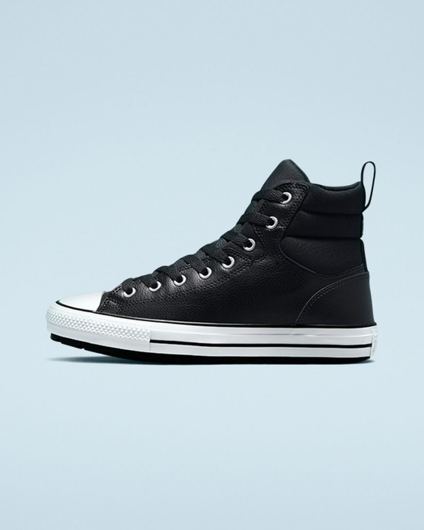 Black / White / Black Converse Chuck Taylor All Star Berkshire High Top Men's Winter Boots | GD78IKL43