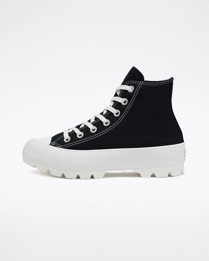 Black / White / Black Converse Chuck Taylor All Star Lugged Women's High Top Shoes | GQL91834I