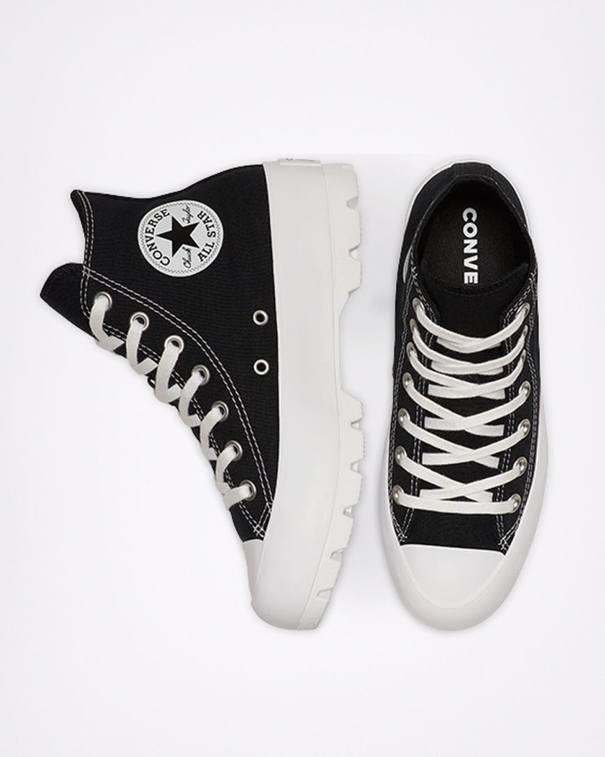 Black / White / Black Converse Chuck Taylor All Star Lugged Women's High Top Shoes | GQL91834I