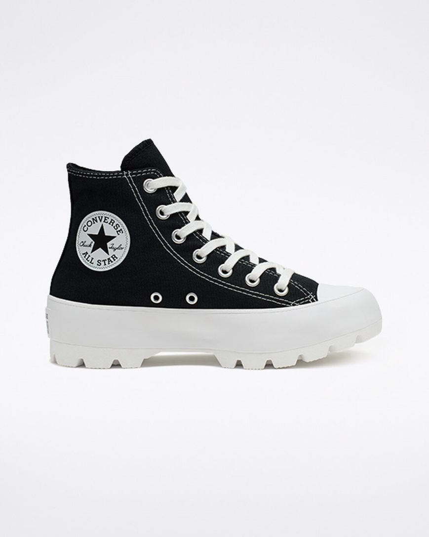 Black / White / Black Converse Chuck Taylor All Star Lugged Women\'s High Top Shoes | GQL91834I