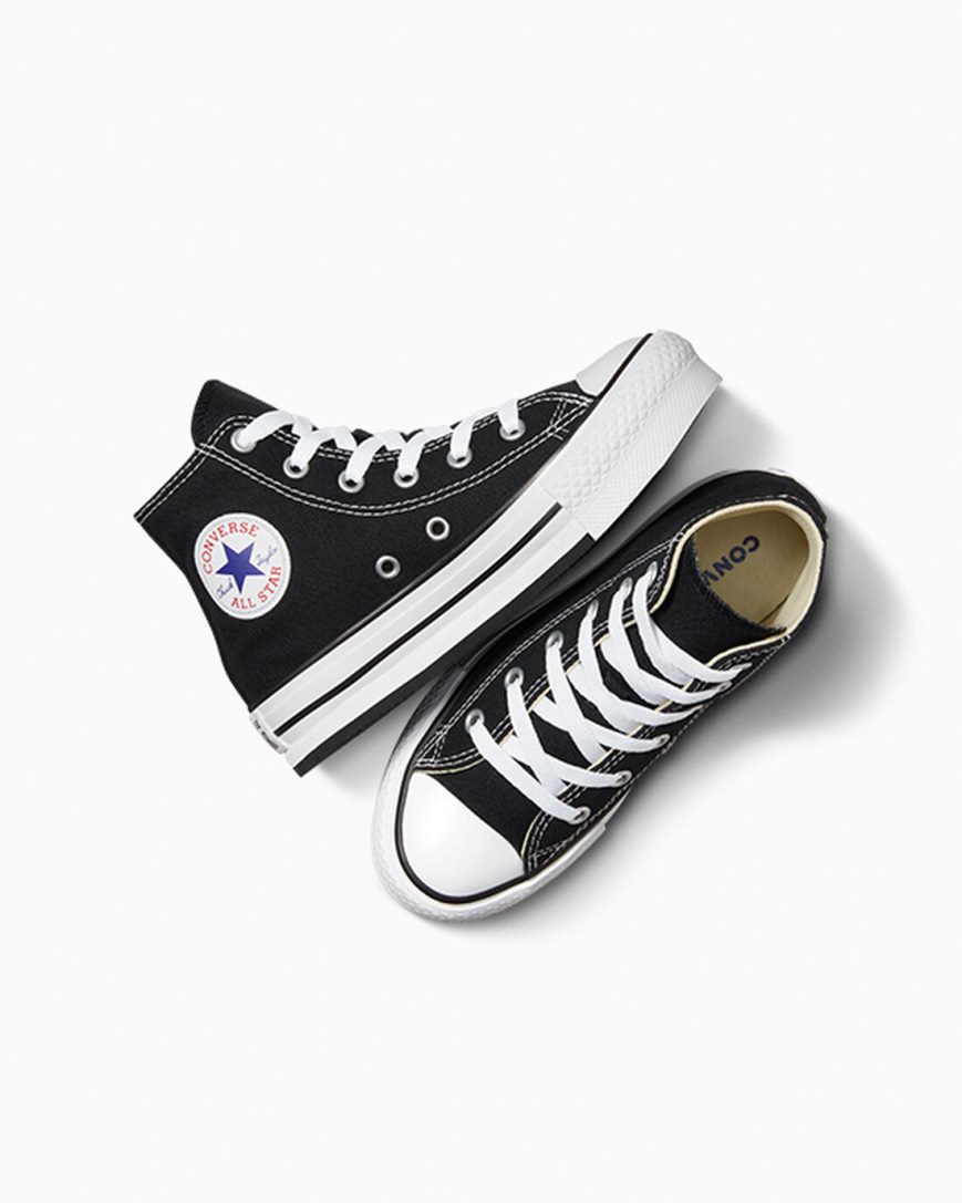 Black / White / Black Converse Chuck Taylor All Star Lift High Top Girls' Platform Shoes | IMK73L95I