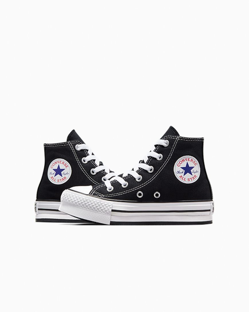 Black / White / Black Converse Chuck Taylor All Star Lift High Top Girls' Platform Shoes | IMK73L95I