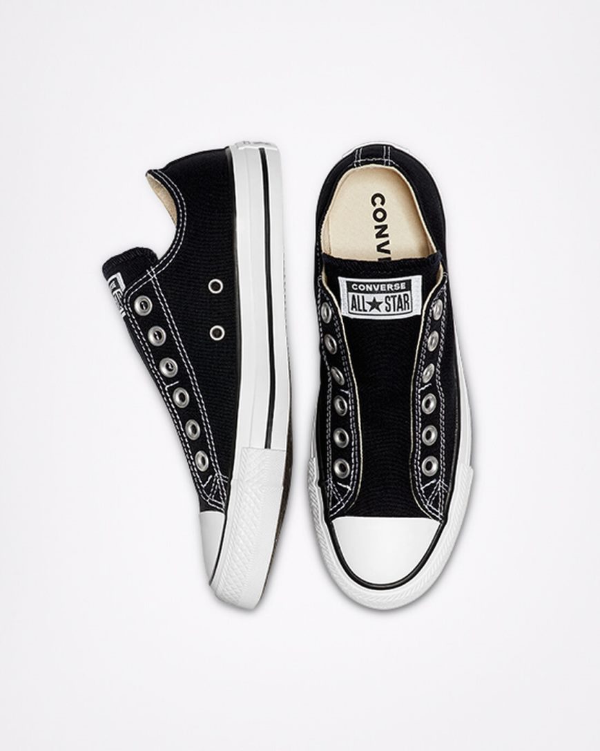 Black / White / Black Converse Chuck Taylor All Star Women's Slip On Shoes | SQ3L84KI9