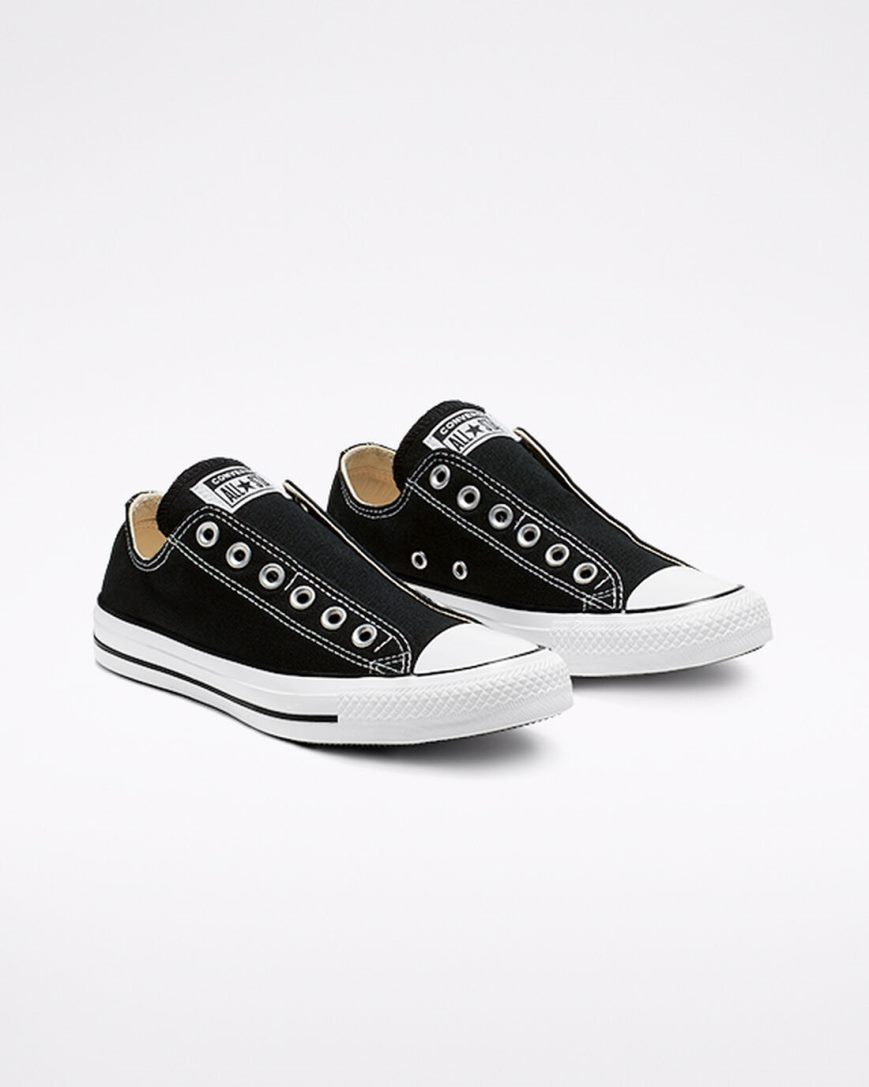 Black / White / Black Converse Chuck Taylor All Star Women's Slip On Shoes | SQ3L84KI9