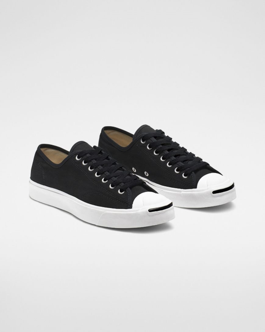 Black / White / Black Converse Jack Purcell Canvas Women's Low Top Shoes | NT4I378KL