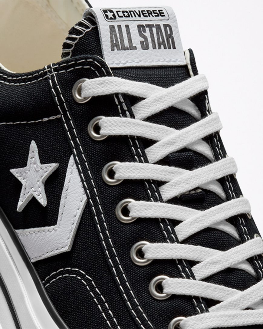 Black / White / Black Converse Star Player 76 Women's Low Top Shoes | YU1347L58