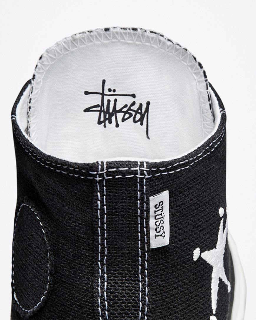 Black / White / Black Converse x Stüssy Chuck 70 Women's High Top Shoes | RY9L85341