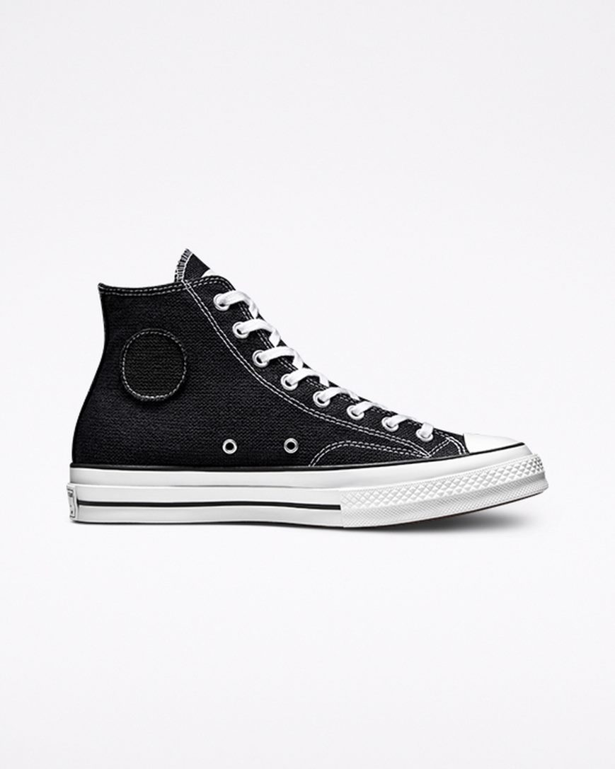 Black / White / Black Converse x Stüssy Chuck 70 Women\'s High Top Shoes | RY9L85341