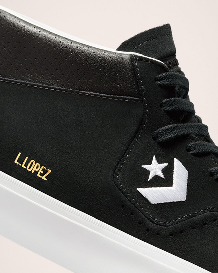 Black / White Converse CONS Louie Lopez Pro Mid Men's Skate Shoes | EXL9K3145