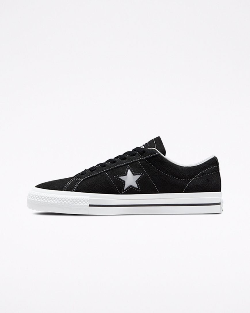 Black / White Converse CONS One Star Pro Suede Women's Skate Shoes | LV35I189K