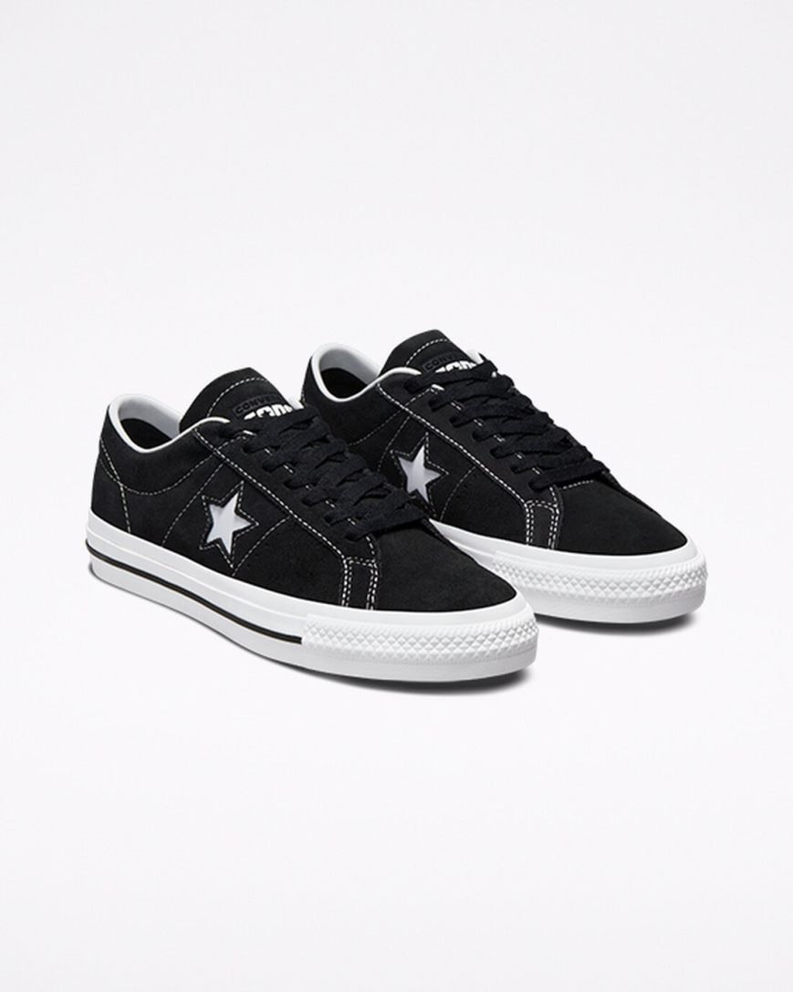 Black / White Converse CONS One Star Pro Suede Women's Skate Shoes | LV35I189K