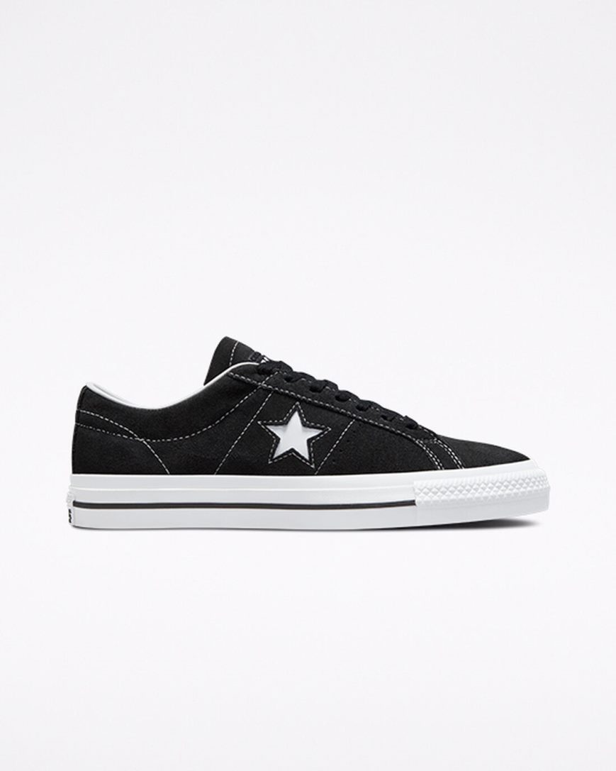 Black / White Converse CONS One Star Pro Suede Women\'s Skate Shoes | LV35I189K