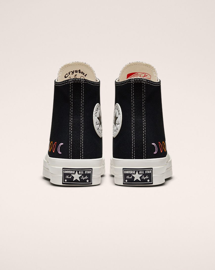 Black / White Converse Chuck 70 Mystic Symbols Women's High Top Shoes | HXL349K87