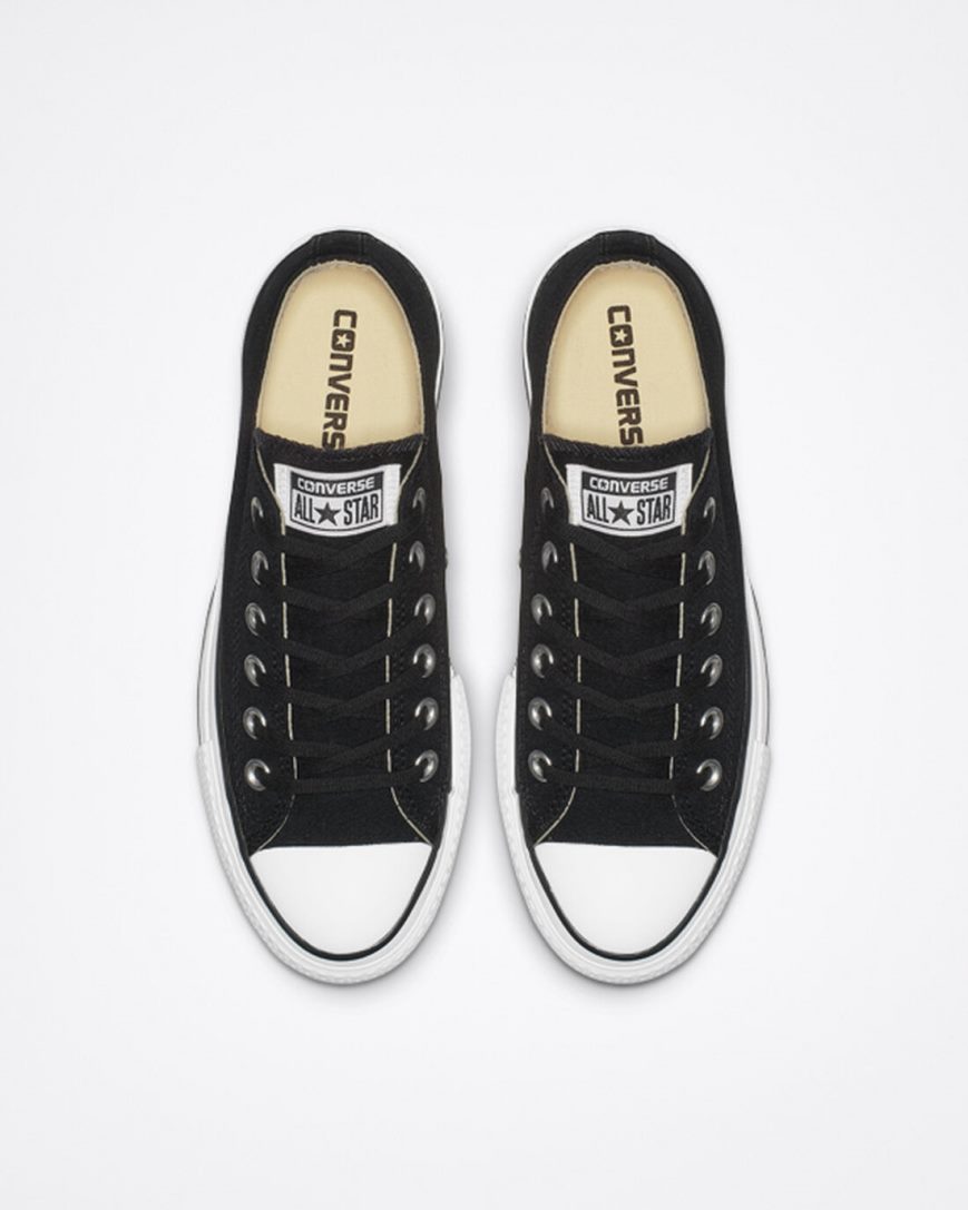 Black / White Converse Chuck Taylor All Star Lift Canvas Low Top Women's Platform Shoes | HW81KL493