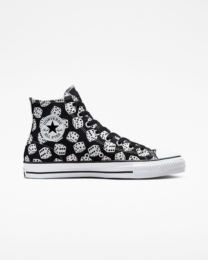 Black / White Converse Chuck Taylor All Star Pro Dice Women\'s Skate Shoes | JVIL15K87