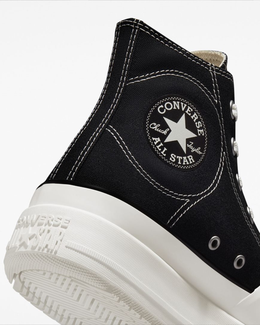 Black / White Converse Chuck Taylor All Star Construct Women's High Top Shoes | NC1K7L945