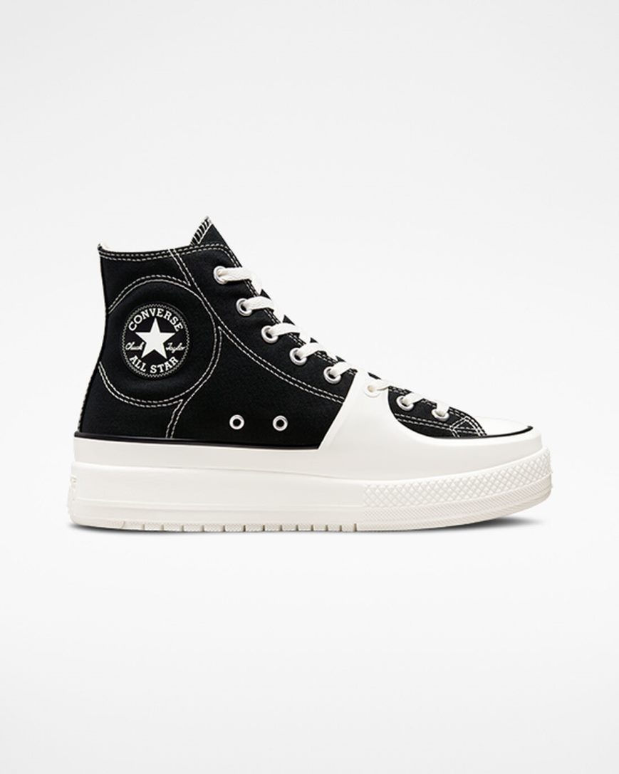 Black / White Converse Chuck Taylor All Star Construct Women\'s High Top Shoes | NC1K7L945