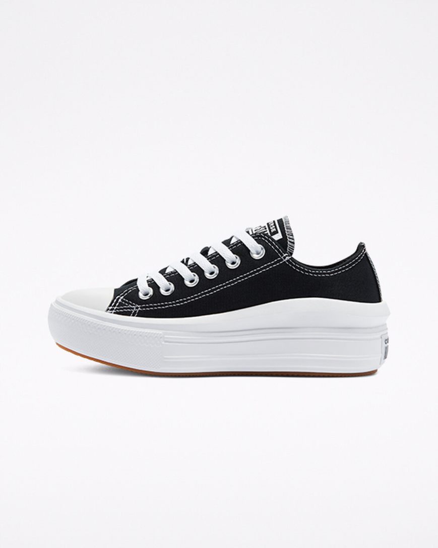 Black / White Converse Chuck Taylor All Star Move Low Top Women's Platform Shoes | NHL97843I