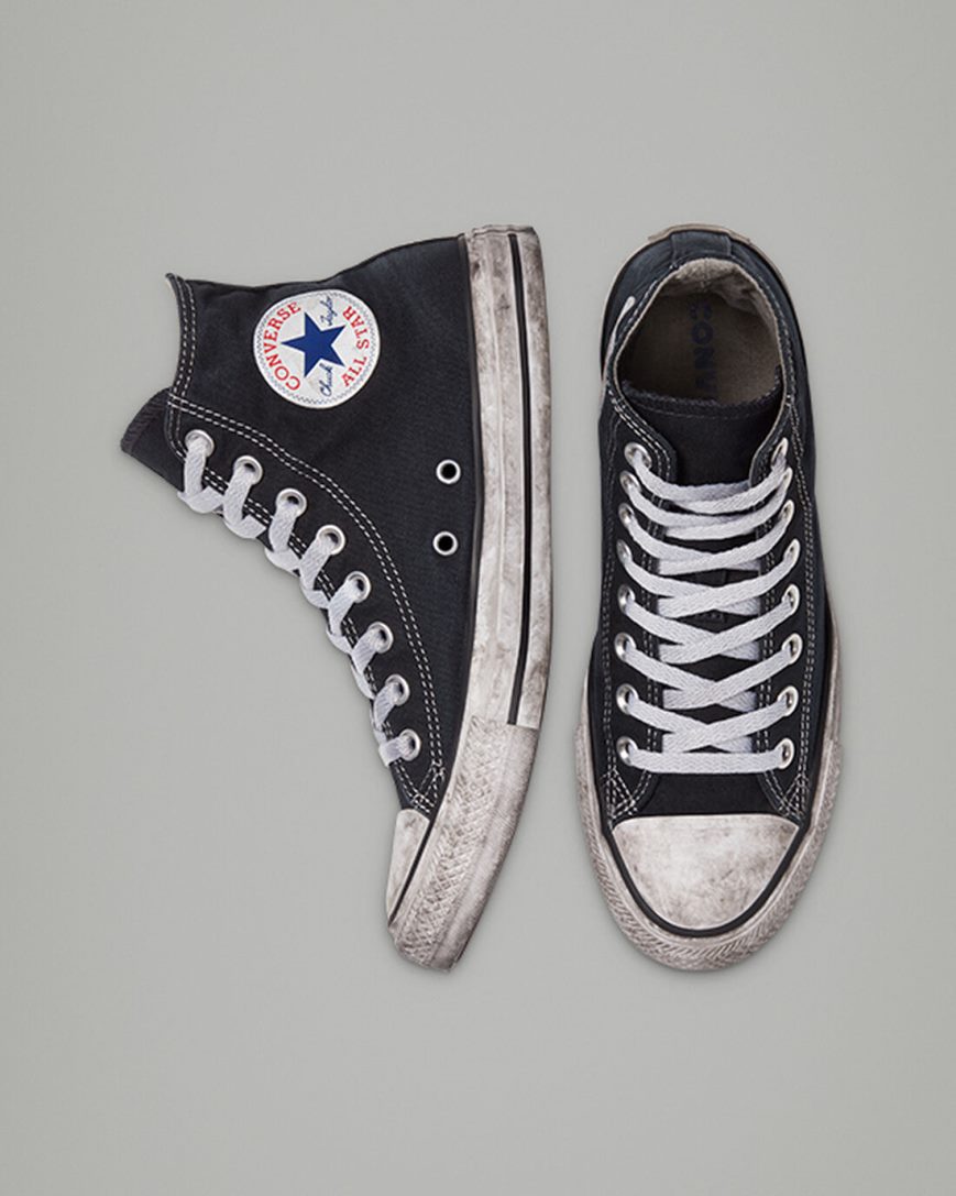 Black / White Converse Chuck Taylor All Star Canvas Smoke Women's High Top Shoes | SD4L79I5K