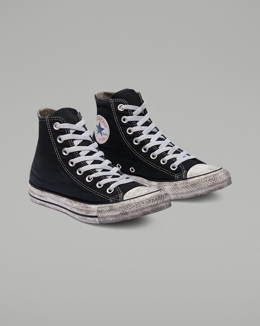 Black / White Converse Chuck Taylor All Star Canvas Smoke Women's High Top Shoes | SD4L79I5K