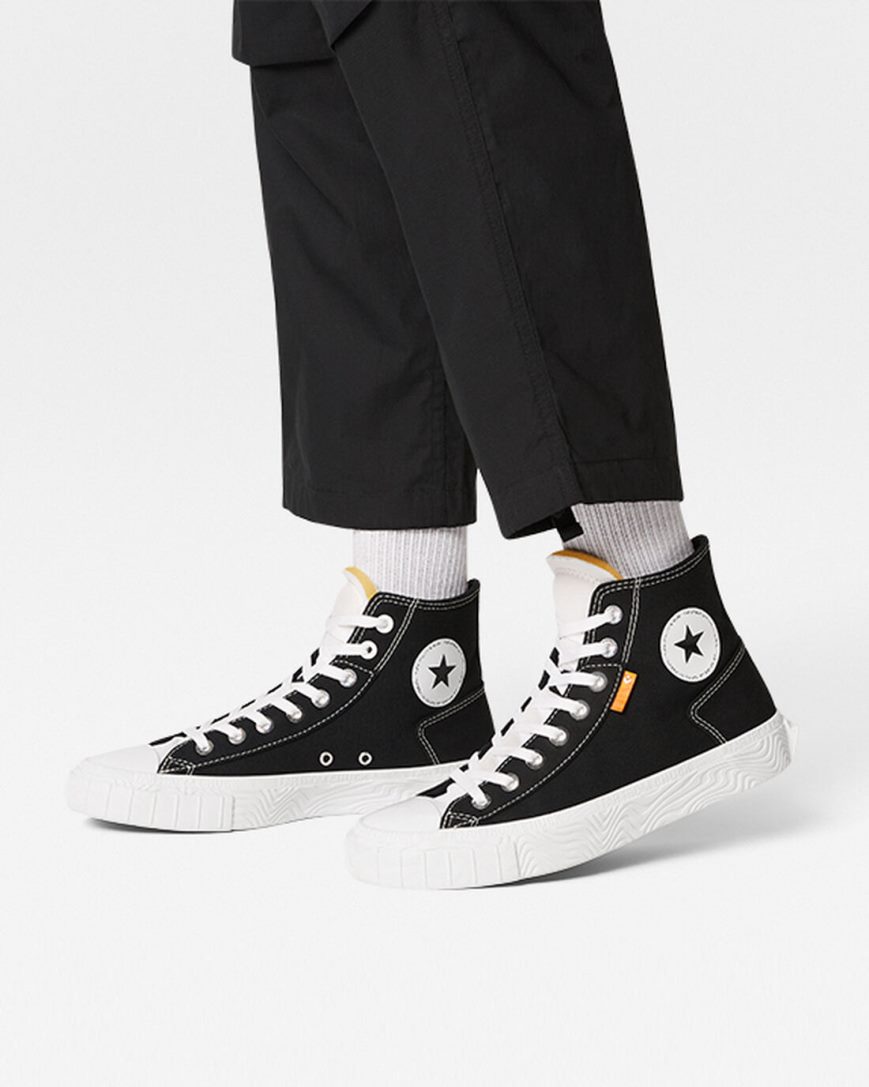 Black / White Converse Chuck Taylor Alt Star Canvas Men's High Top Shoes | AP491K5I8