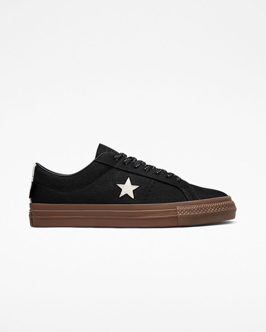 Black / White Converse One Star Pro Cordura Canvas Men\'s Skate Shoes | LA784LK13