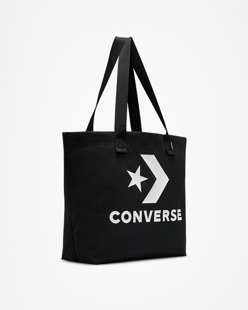 Black / White Converse Star Chevron Tote Men's Bags | HSKL14985