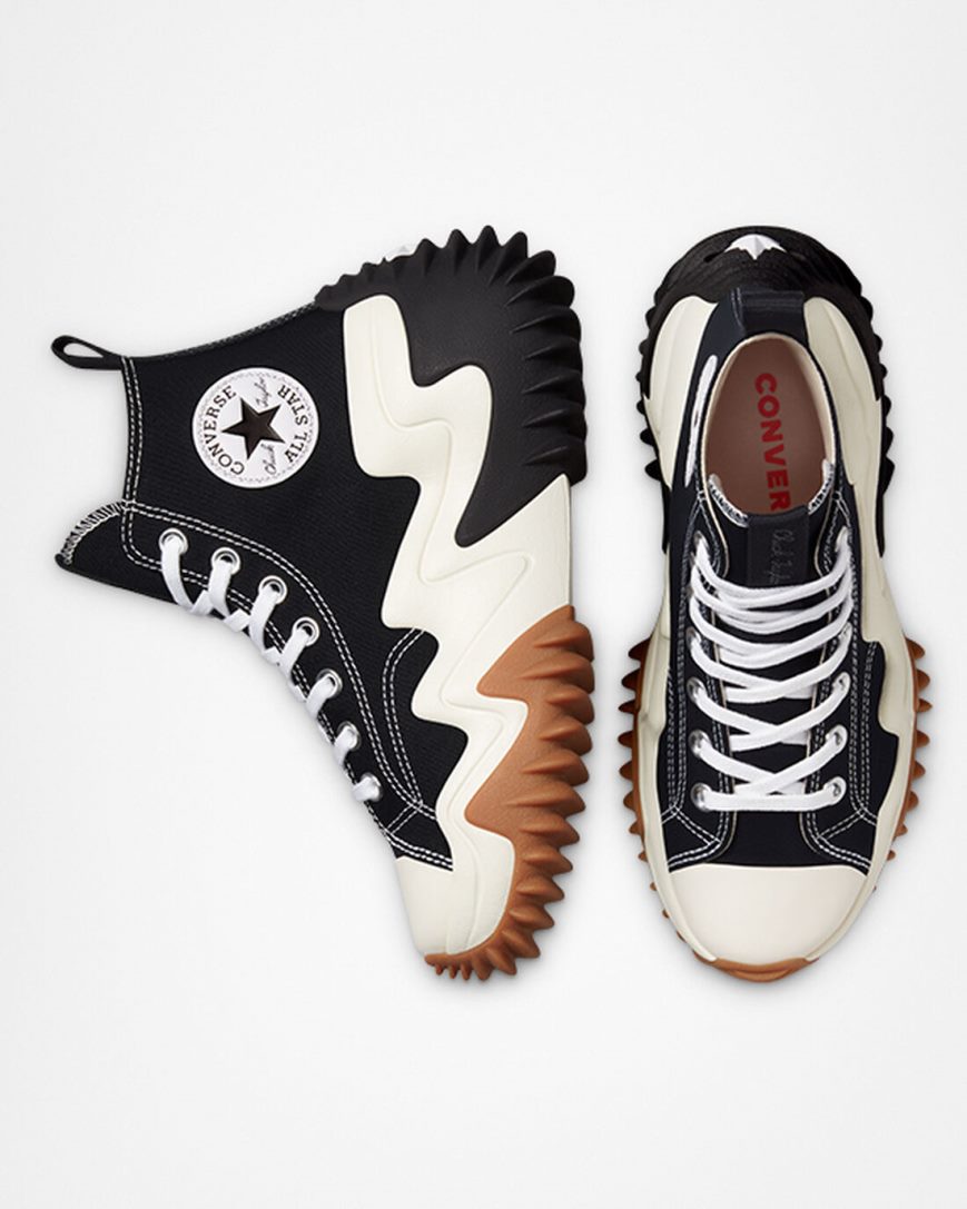 Black / White / Orange Converse Run Star Motion CX High Top Women's Platform Shoes | DQ9I78351