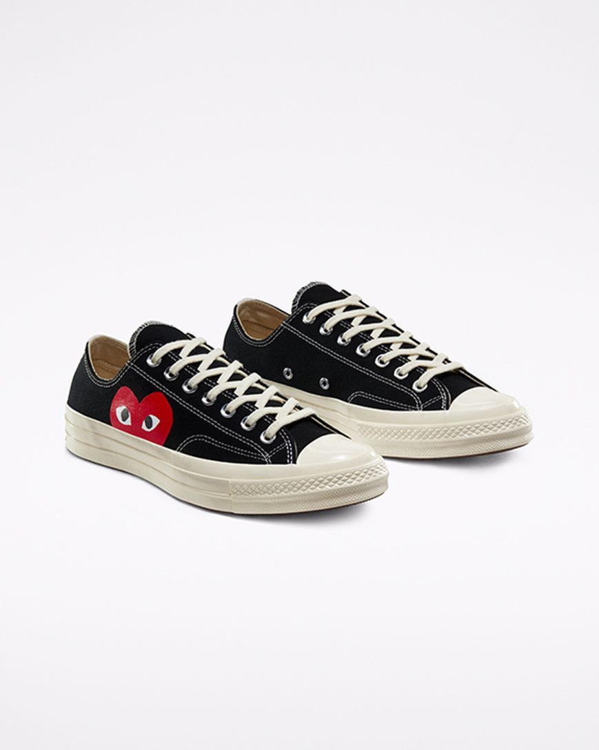 Black / White / Red Converse x Comme des Garçons PLAY Chuck 70 Women's Low Top Shoes | AC178495L