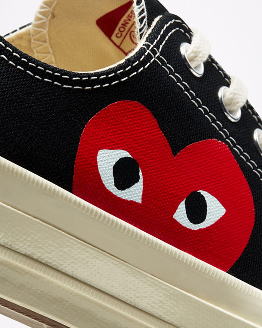 Black / White / Red Converse x Comme des Garçons PLAY Chuck 70 Women's Low Top Shoes | AC178495L