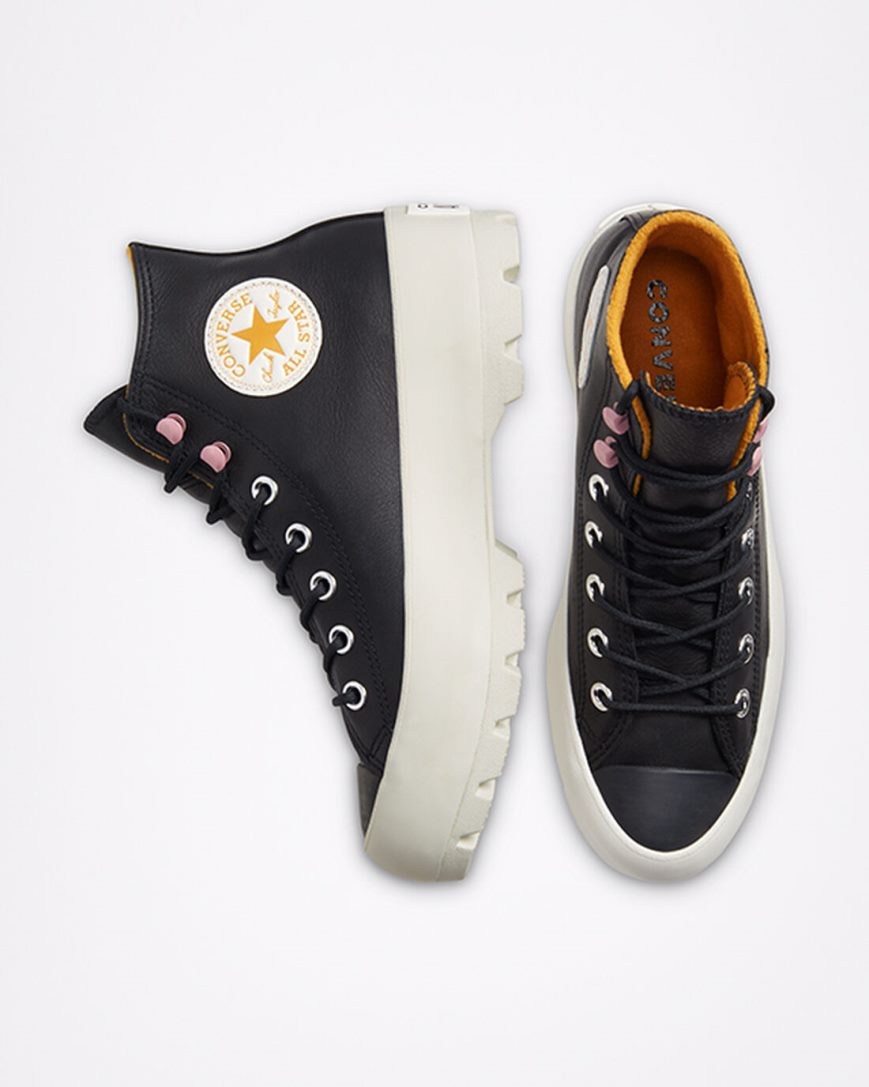 Black / Yellow Converse Chuck Taylor All Star Lugged Winter Women's High Top Shoes | TD58K1IL4