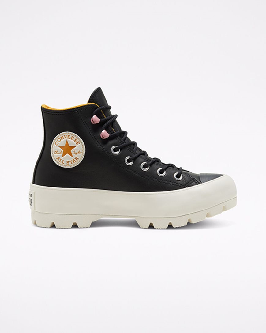 Black / Yellow Converse Chuck Taylor All Star Lugged Winter Women\'s High Top Shoes | TD58K1IL4