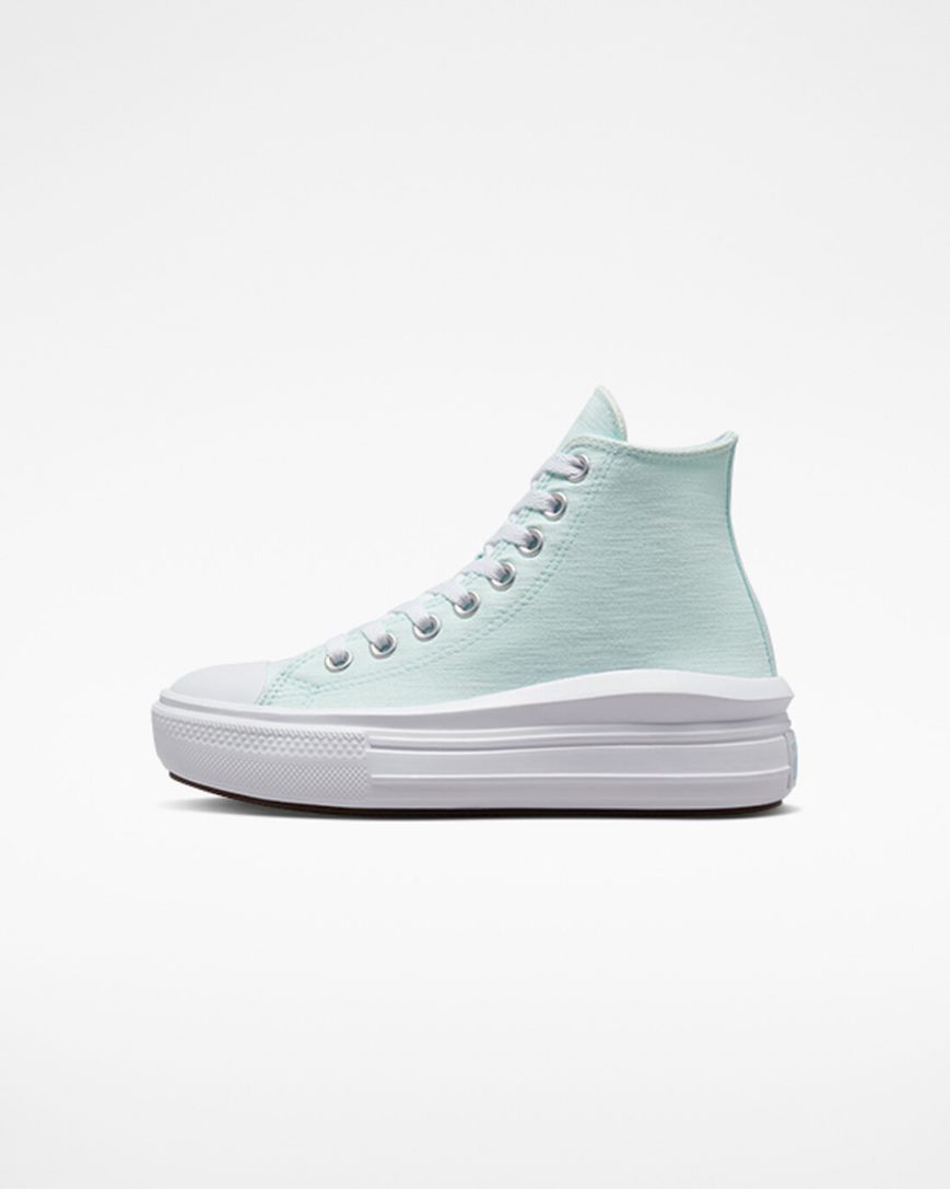 Blue Converse Chuck Taylor All Star Move Cloud Patch High Top Girls' Platform Shoes | IK5198LI7