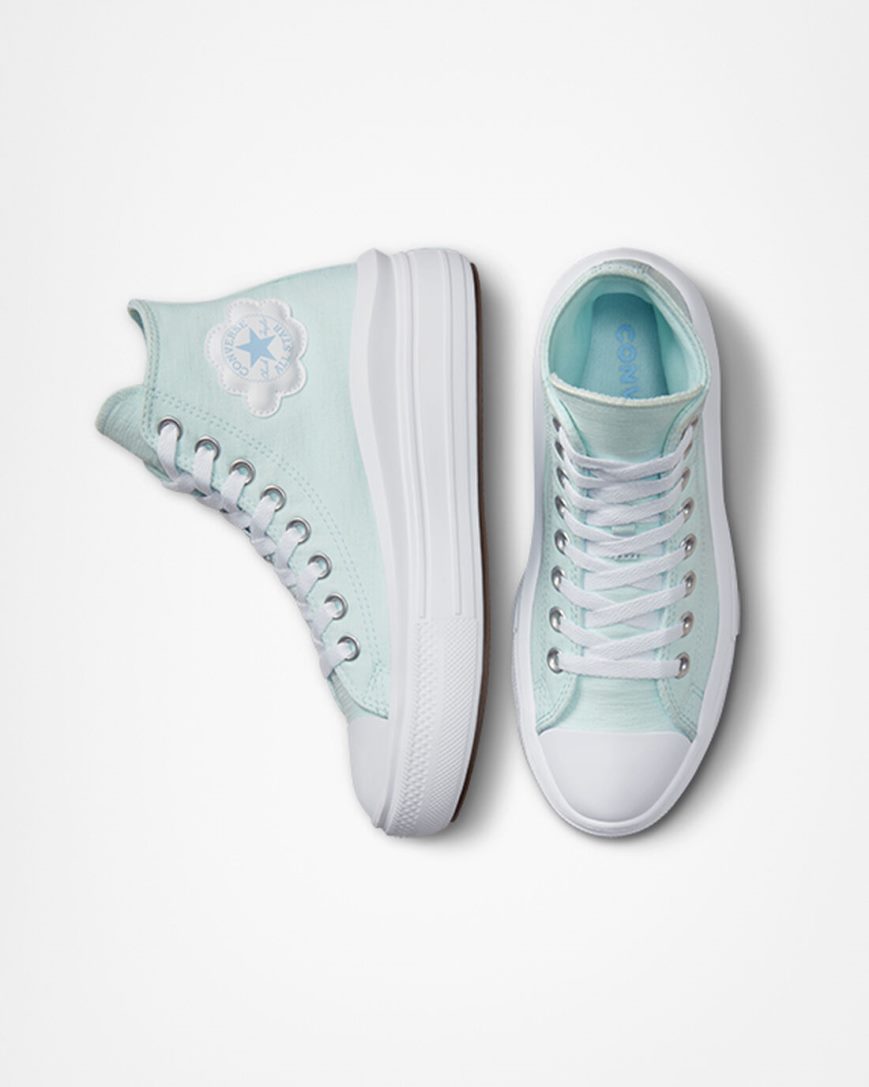 Blue Converse Chuck Taylor All Star Move Cloud Patch High Top Girls' Platform Shoes | IK5198LI7