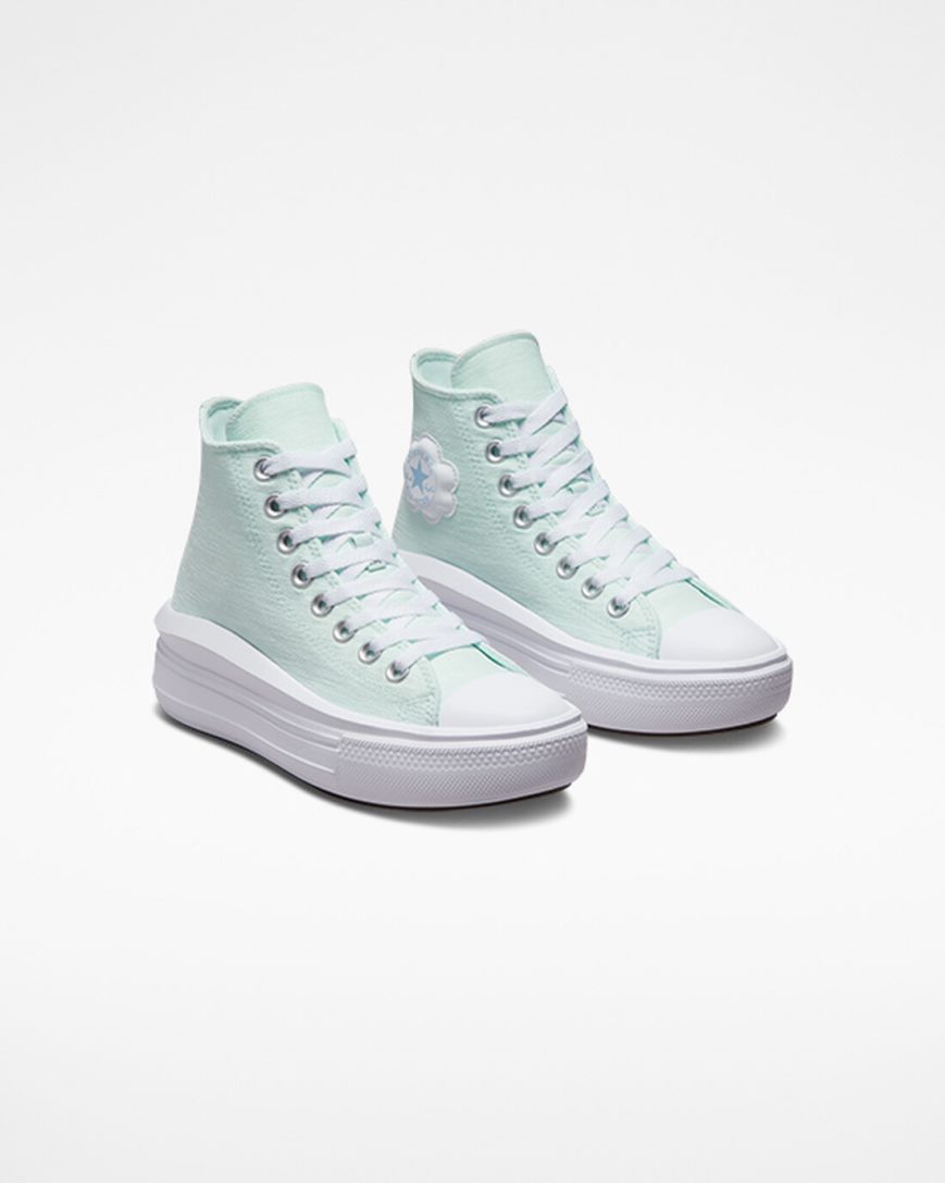 Blue Converse Chuck Taylor All Star Move Cloud Patch High Top Girls' Platform Shoes | IK5198LI7