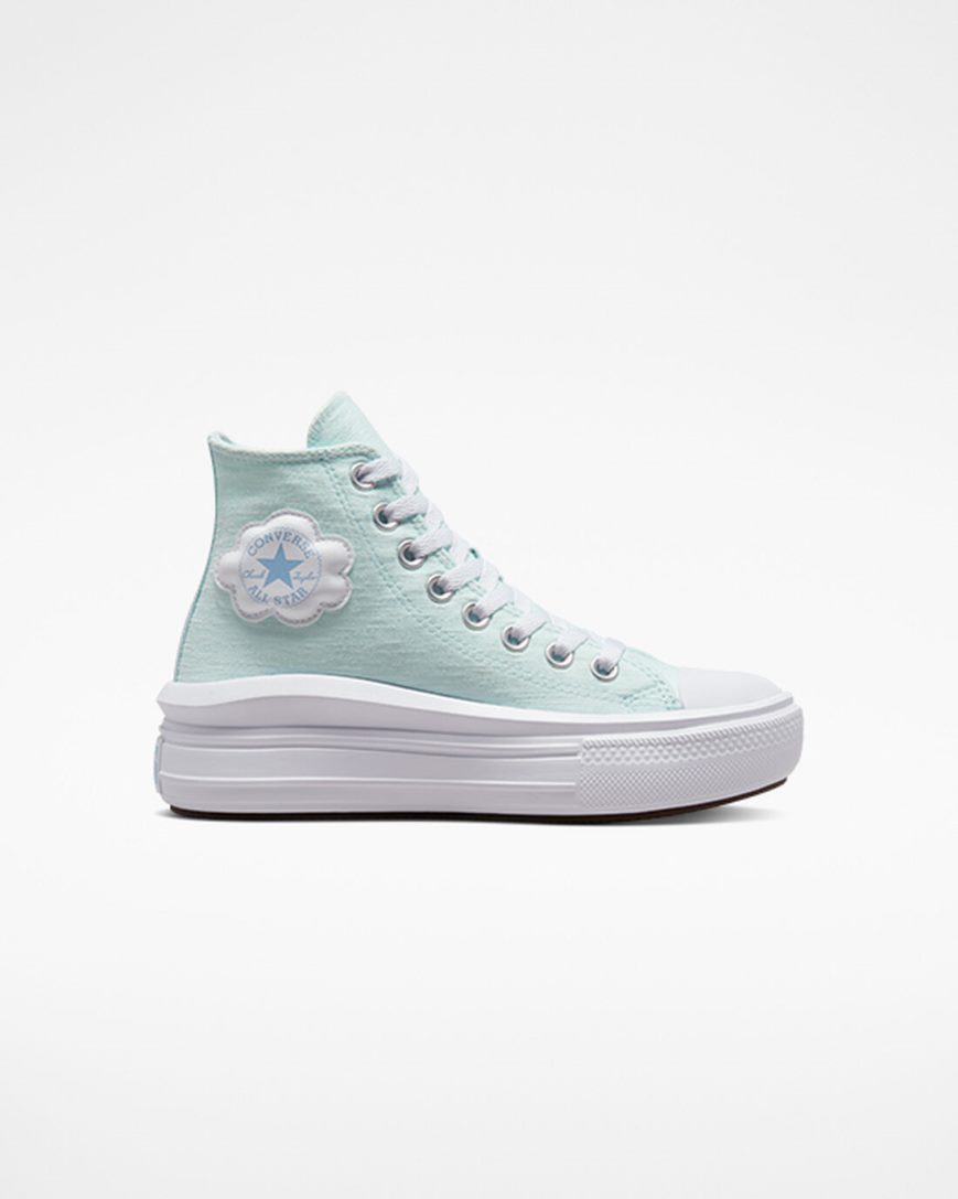 Blue Converse Chuck Taylor All Star Move Cloud Patch High Top Girls\' Platform Shoes | IK5198LI7