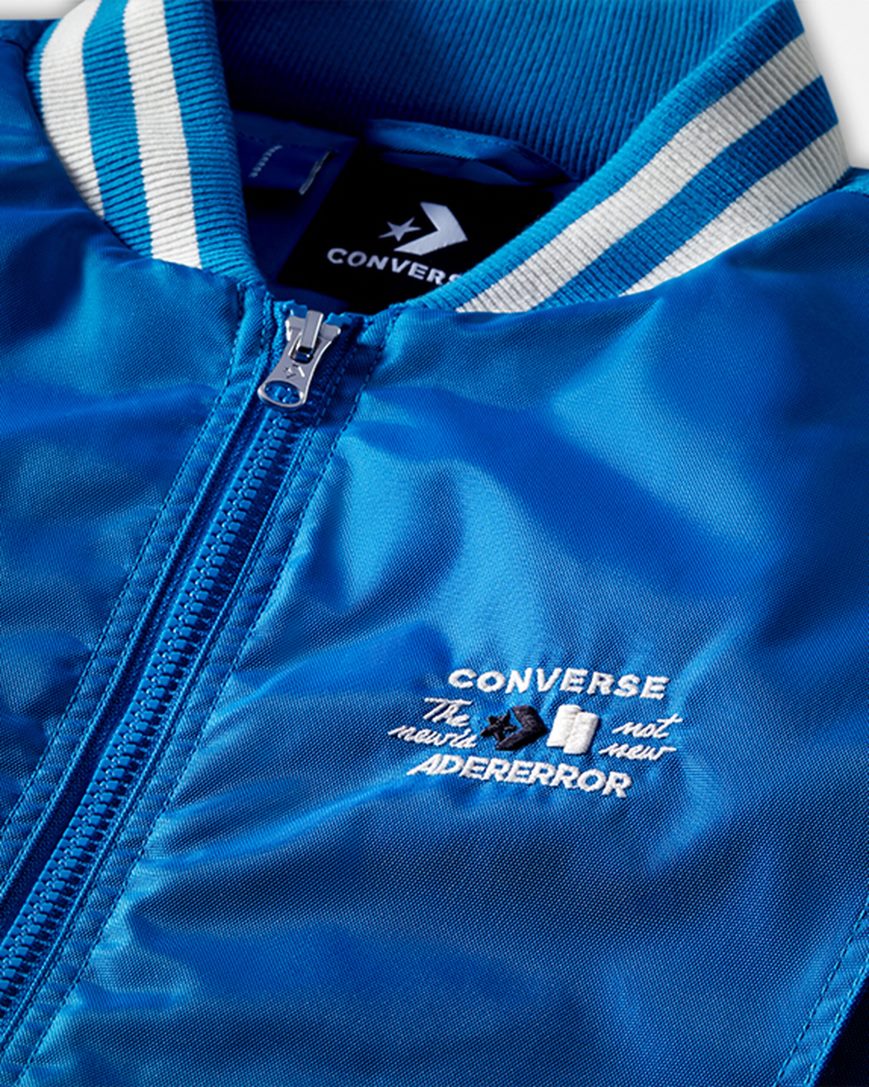 Blue Converse x ADER ERROR SHAPES Varsity Men's Jackets | LZ9571I48