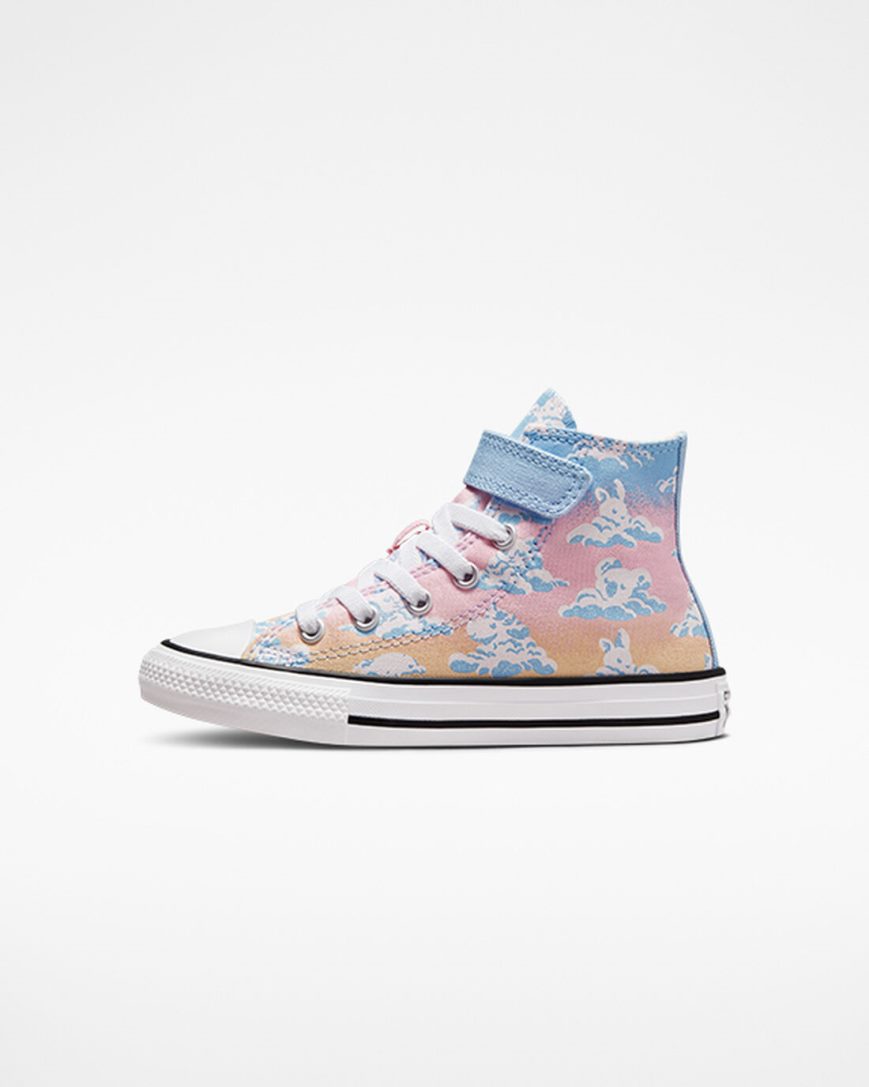 Blue / Orange Pink Converse Chuck Taylor All Star Easy-On Cloud Gazer Girls' High Top Shoes | RC1594K38