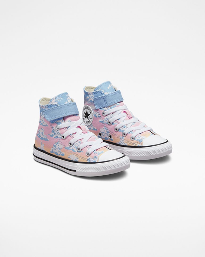 Blue / Orange Pink Converse Chuck Taylor All Star Easy-On Cloud Gazer Girls' High Top Shoes | RC1594K38