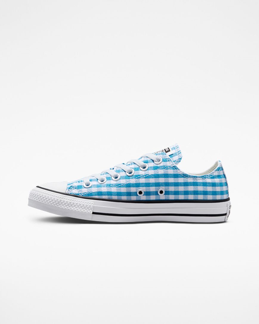 Blue / White / Black Converse Chuck Taylor All Star Gingham Women's Low Top Shoes | YC398I51K