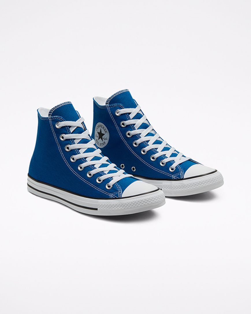 Blue / White Converse Chuck Taylor All Star Seasonal Color Women's High Top Shoes | OK497K583