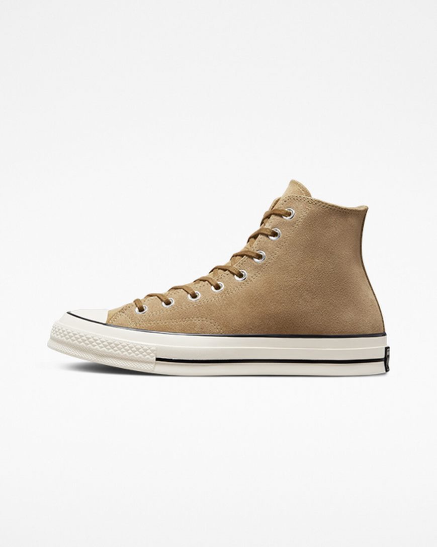 Brown / Black Converse Chuck 70 Suede Men's High Top Shoes | JA57KIL49