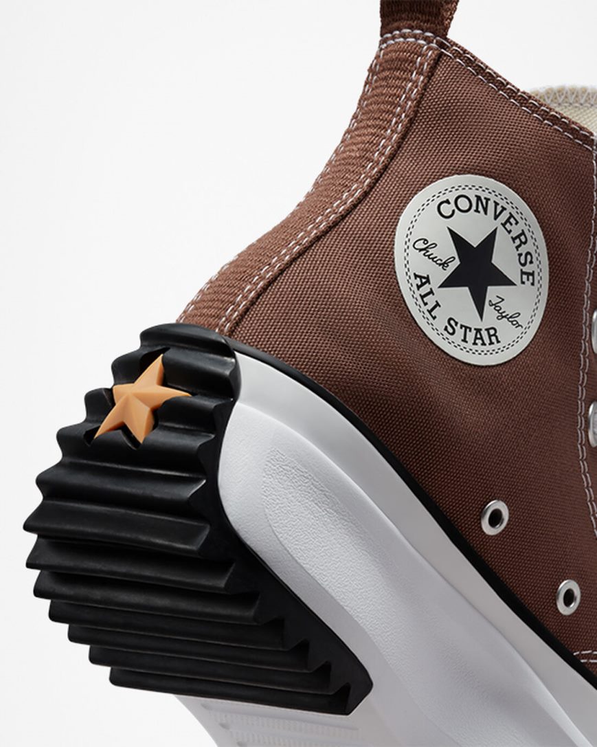 Brown / Black / White Converse Run Star Hike High Top Women's Platform Shoes | RIK1L578I