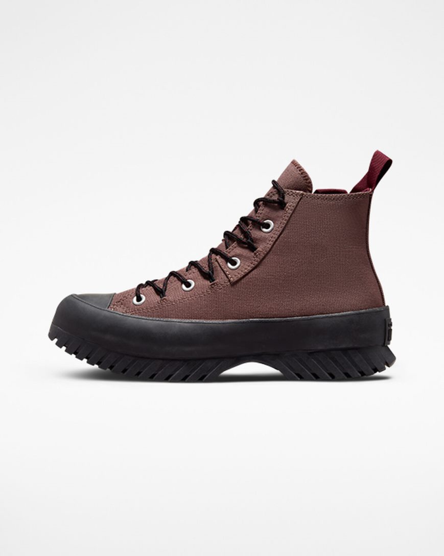 Brown / Deep Burgundy Converse Chuck Taylor All Star Lugged 2.0 Rugged Basics Women's High Top Shoes | PF8I7493L