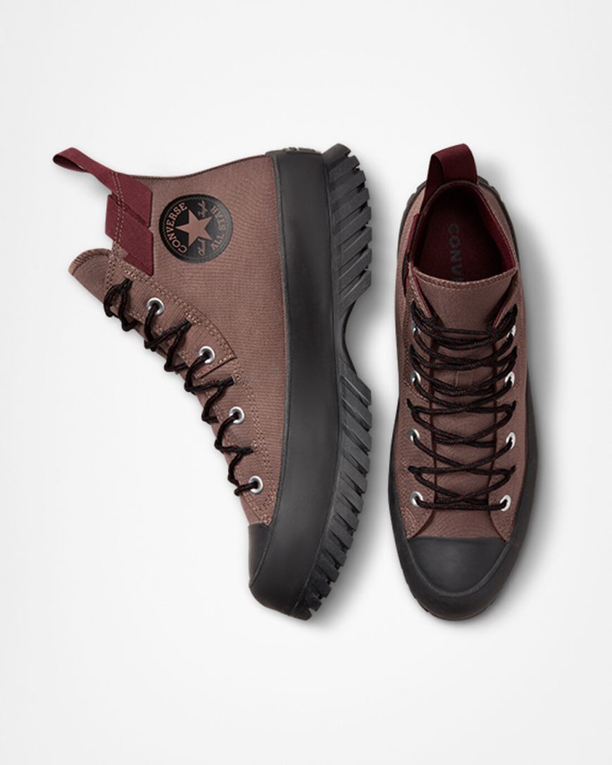 Brown / Deep Burgundy Converse Chuck Taylor All Star Lugged 2.0 Rugged Basics Women's High Top Shoes | PF8I7493L