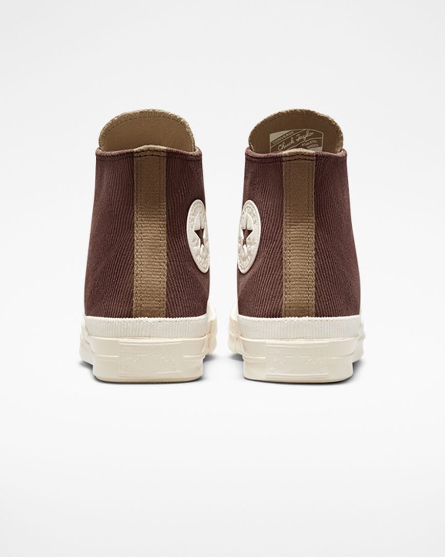 Brown / Khaki Converse Chuck 70 Stretch Corduroy Women's High Top Shoes | FO315K87L