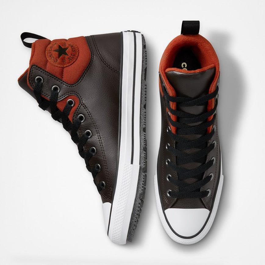 Brown / Orange / Black Converse Chuck Taylor All Star Berkshire Water Resistant High Top Men's Winter Boots | LI1L97K58