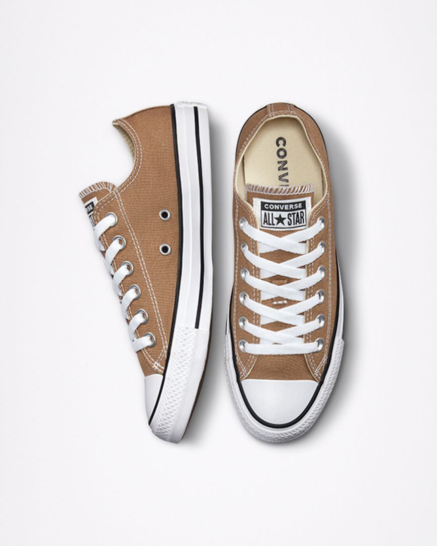 Brown / White / Black Converse Chuck Taylor All Star Seasonal Color Men's Low Top Shoes | KR4L81579